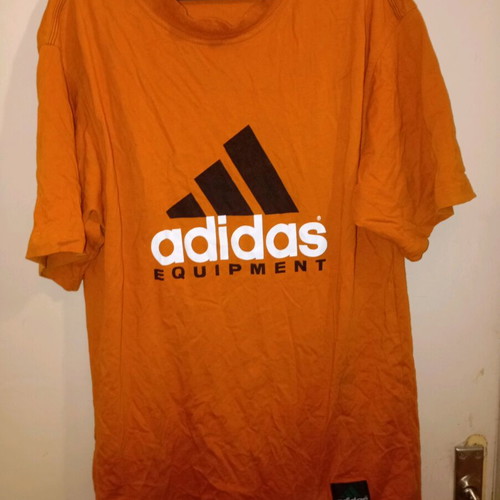 Adidas Equipment vintage unisex cotton t-shirt used, orange, M/L