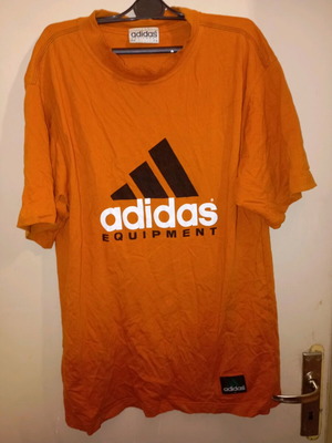 Adidas Equipment vintage unisex cotton t-shirt used, orange, M/L
