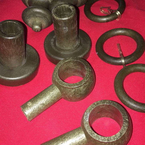 Green curtain rod rings new, cypress color