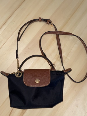 Longchamp Mini Pouch with Strap like new, black crossbody bag