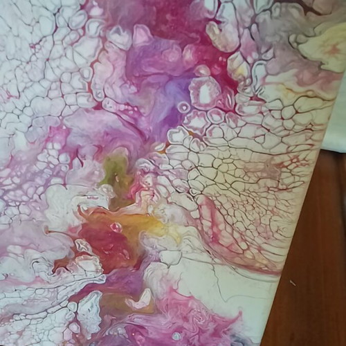 Blood Pulse acrylic painting 20x30 handmade by Alex.K.