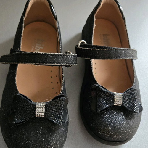 Bibelot Black Girls' Ballet Flats with Glitter used, size 26