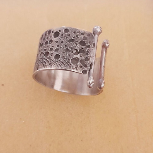 Handmade silver ring 925 silver with engraved decoration new