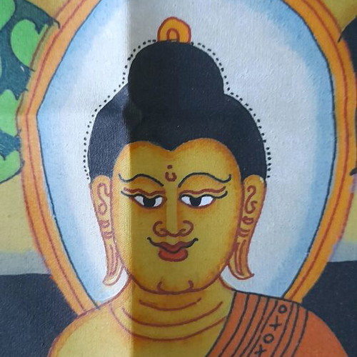 Buddhist deity from Thailand used, on fabric 73×50cm