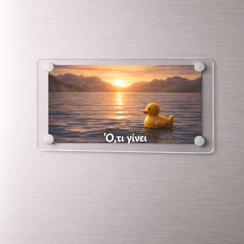 Acrylic fridge magnet "Whatever happens" new, Funny Duck Meme