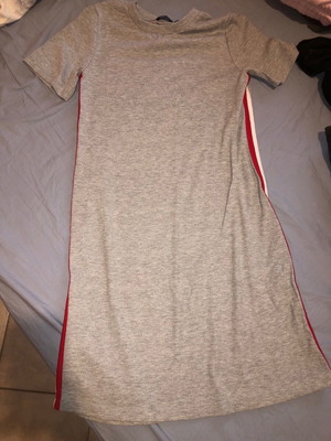 Bershka dress used size M with side stripes gray