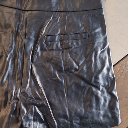 Relish eco leather black shorts new, with fringes
