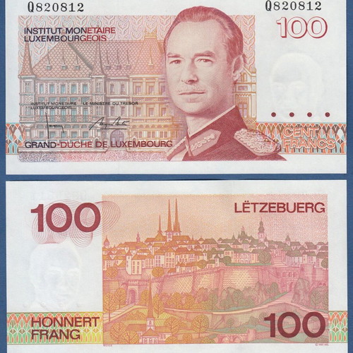 Luxembourg 100 francs 1993 new