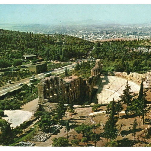 Collectible postcards used, pack of 10, Athens 1970-80