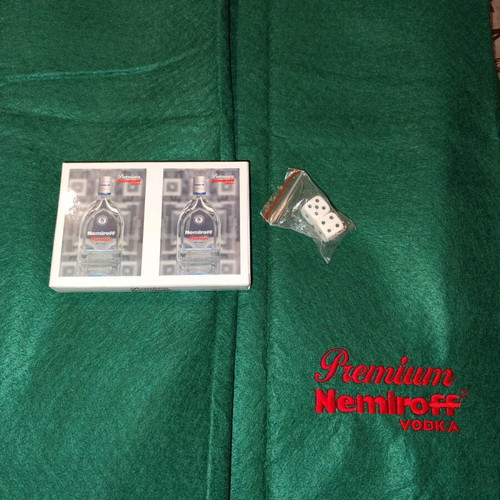 Nemiroff Premium poker felt set new, 120x120 cm, 2 decks, dice
