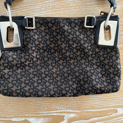 Vintage Y2K DKNY shoulder and crossbody bag, black and brown