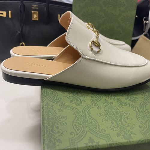 Gucci Princetown Horsebit Leather Mules Ivory EU 38 new