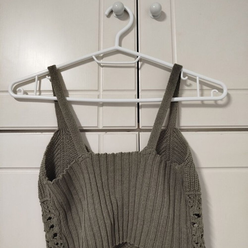 Crochet women's top khaki used, size S-M