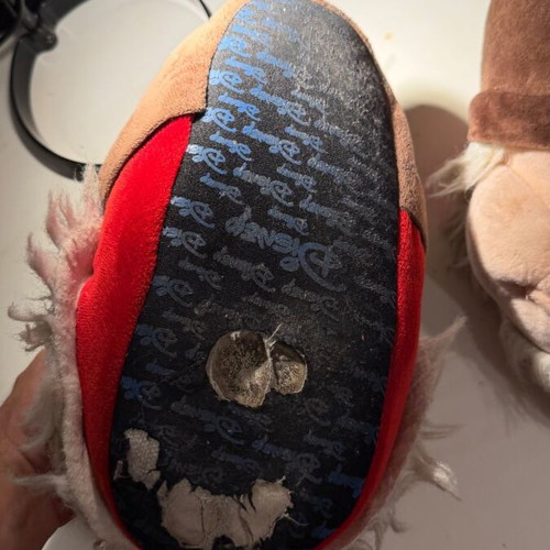 Disney Grumpy slippers used, brown