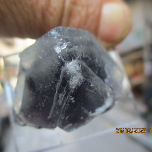 Purple Fantom Fluorite mineral new, double crystallization, size 3 cm