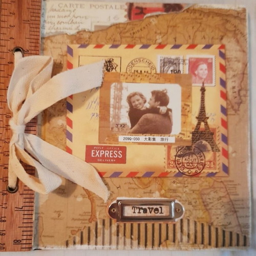 Vintage Travel Scrapbook Photo Album like new