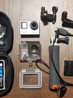 GoPro Hero4 Adventure camera used with accessories