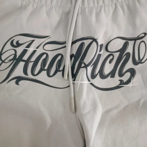 Hoodrich shorts, white and light grey, size small