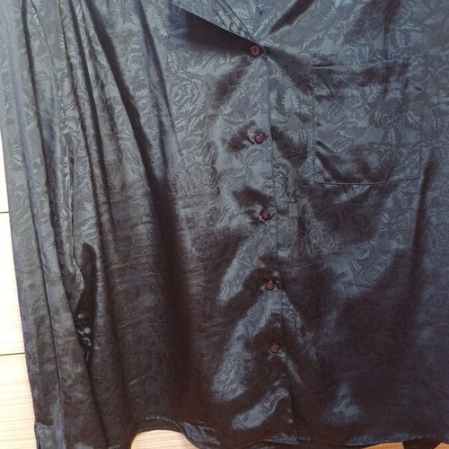 C&A jacquard shirt with floral pattern like new, size 5XL black