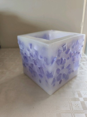 Handmade candle like new with purple stones