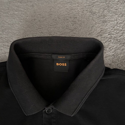 BOSS slim-fit polo shirt, size M, black
