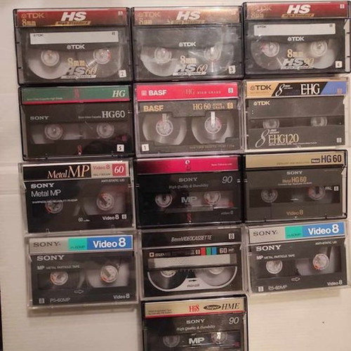 Video 8 cassettes used, pack of 13 pieces