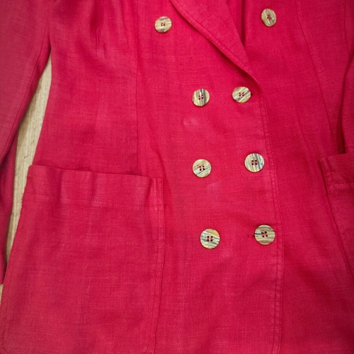 Red linen blazer Custommade like new
