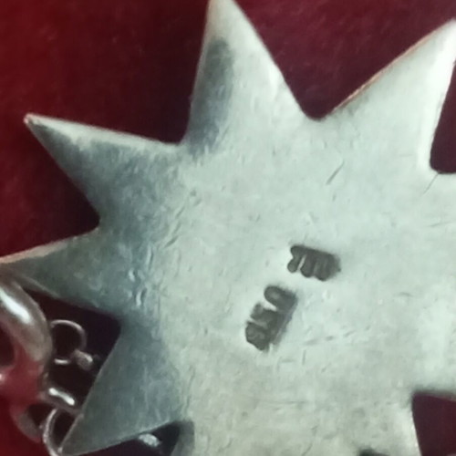 Silver-gold North Star pendant 950 750 with silver chain 925, 45cm