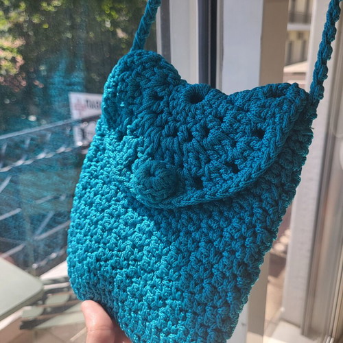 Handmade Blue Shoulder Bag like new with gift