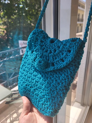 Handmade Blue Shoulder Bag like new with gift