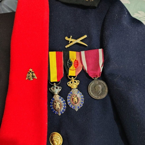 Military uniform authentic old used with medals