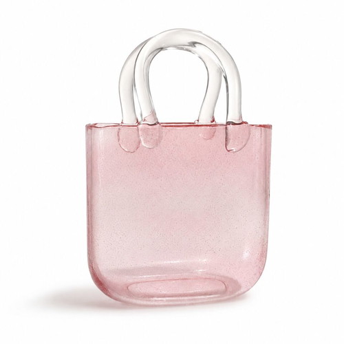 Glass vase in handbag shape new