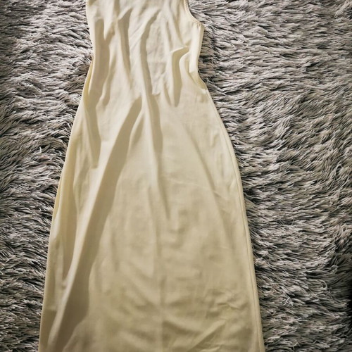 White elastic dress knee-length like new