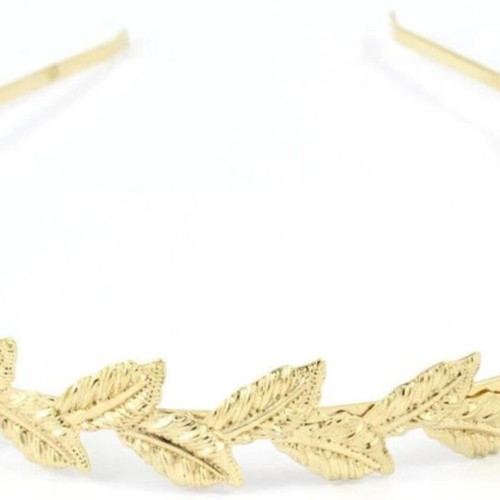 Golden Ancient Greek Headband with Olive Leaves New