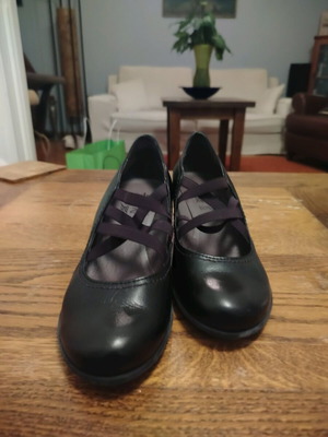Wonders leather ballerina shoes black like new, size 37