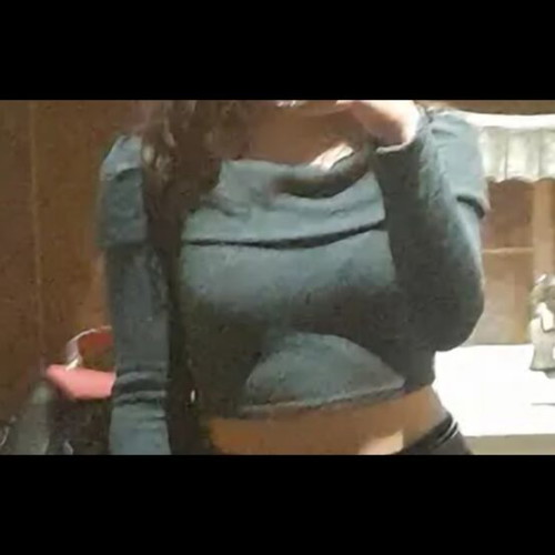 Crop top long sleeve like new, green, size XS-M