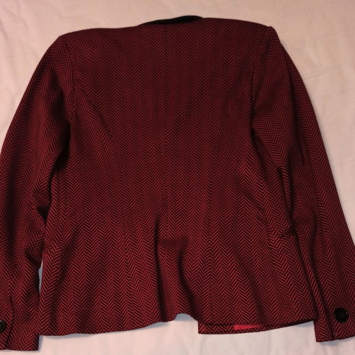 Luccil.B women's jacket used, herringbone pattern red and black, size L