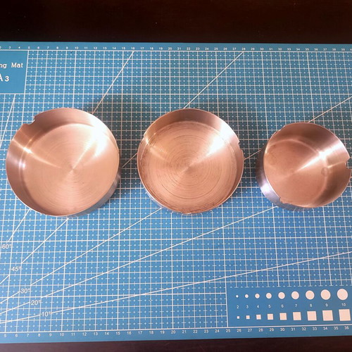 Metal ashtrays set of 3 used for indoor and outdoor