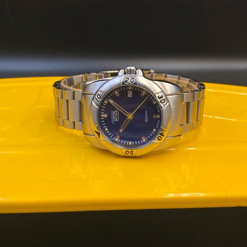 Camel Active Swiss Made men's wristwatch, blue dial, 100m water resistant