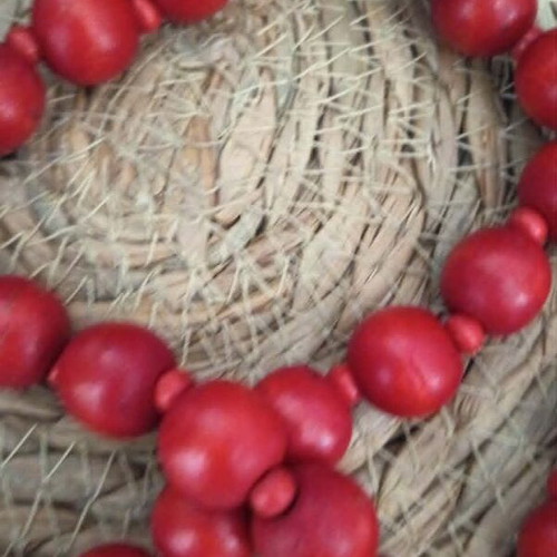 Statement necklace with large red beads like new, boho vintage style