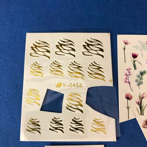 Water Nail Stickers Set of 6 used, full nail