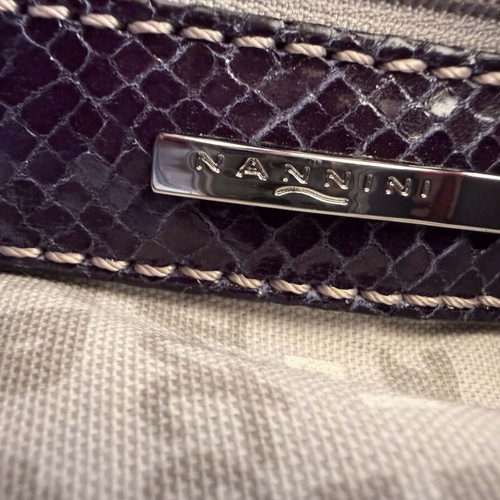 Nannini leather handbag like new, black and beige
