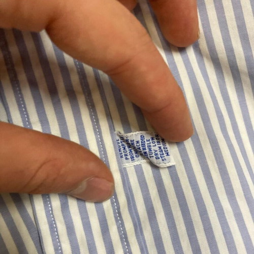 Ralph Lauren light blue and white pinstripe long sleeve shirt, XL, 2 pockets