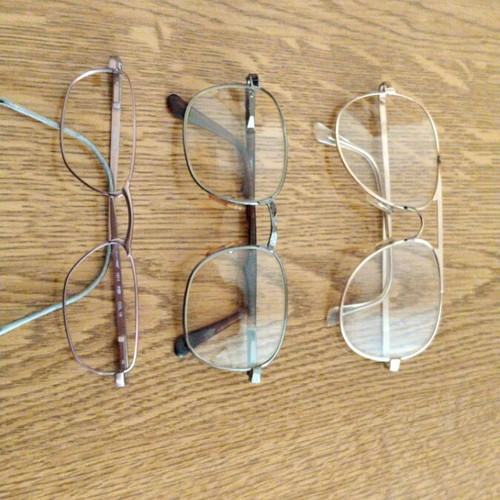 Eyeglass frames used, set of 3