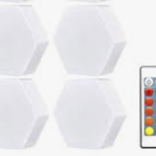 Hexagonal wireless LED light, pack of 6