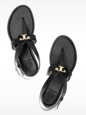 Πέδιλα Tory Burch μαύρα, μέγεθος 40, σαν καινούργια