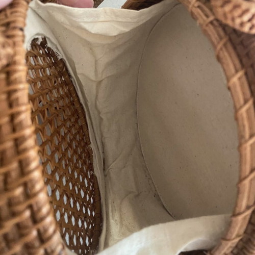 Mango straw shoulder bag like new, beige and brown