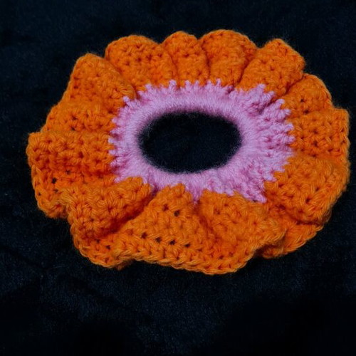 Handmade scrunchy new, pink and orange
