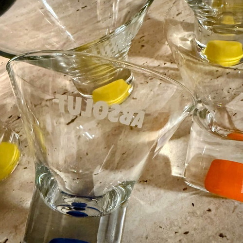 Set of 5 Absolut Vodka Martini Limited Edition collectible glasses new