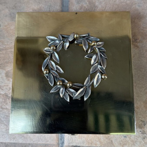 Zolotas brass box used, 13x13x3 cm